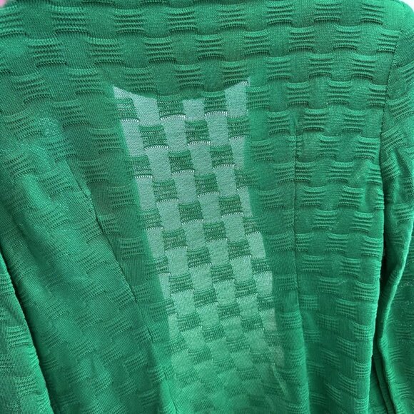 Misook Womens Knit Open Front Blazer Size M Kelly Green Career Business Classic - Picture 7 of 13
